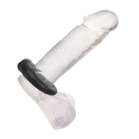 Anneau pénien CalExotics noir en silicone liquide extensible, vue principale