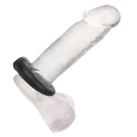 Anneau pénien CalExotics noir en silicone liquide extensible, vue principale