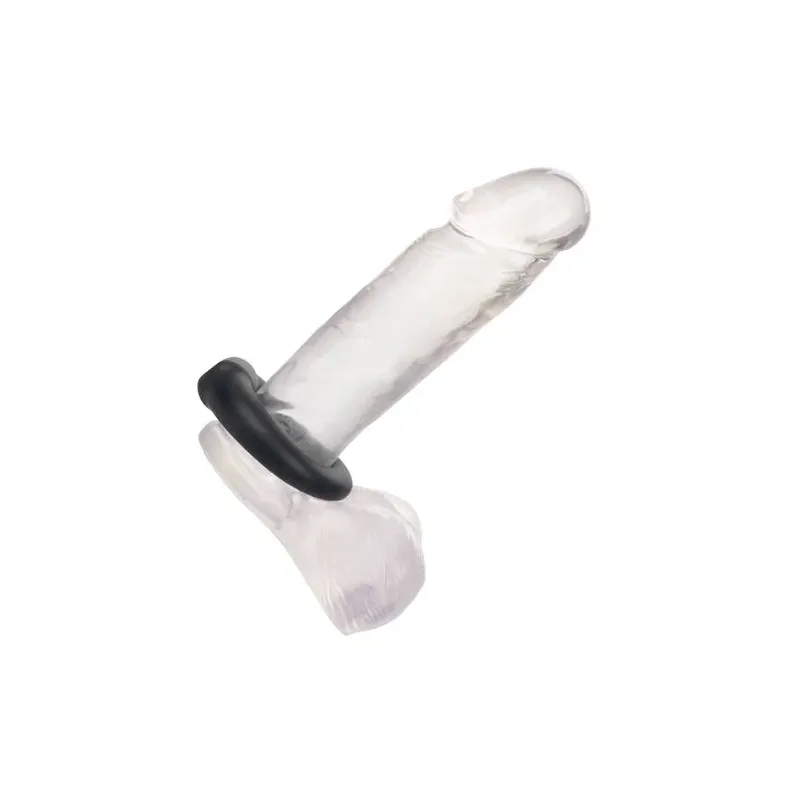 Anneau pénien CalExotics noir en silicone liquide extensible, vue principale