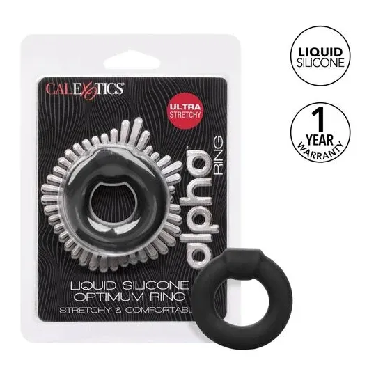 Anneau pénien CalExotics noir en silicone liquide extensible, vue principale