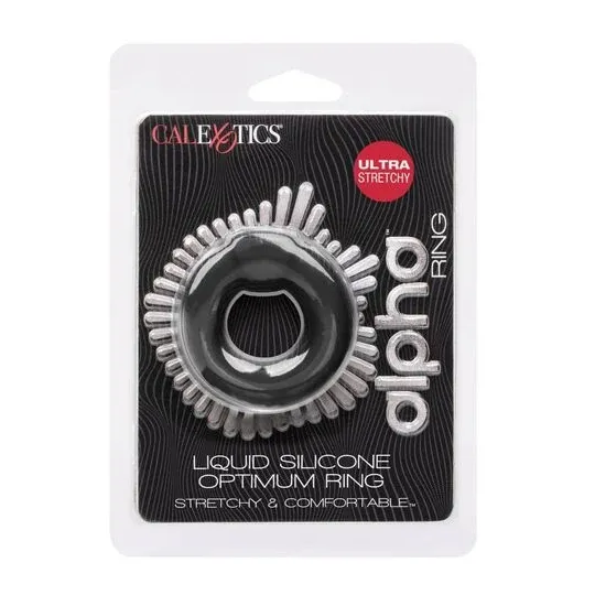 Anneau pénien CalExotics noir en silicone liquide extensible, vue principale
