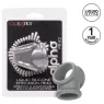 Erektionsring Alpha Precision CalExotics grau, flüssiges Silikon, Doppelring für Penis und Skrotum, Gesamtansicht