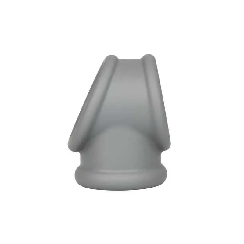 Erektionsring Alpha Precision CalExotics grau, flüssiges Silikon, Doppelring für Penis und Skrotum, Gesamtansicht