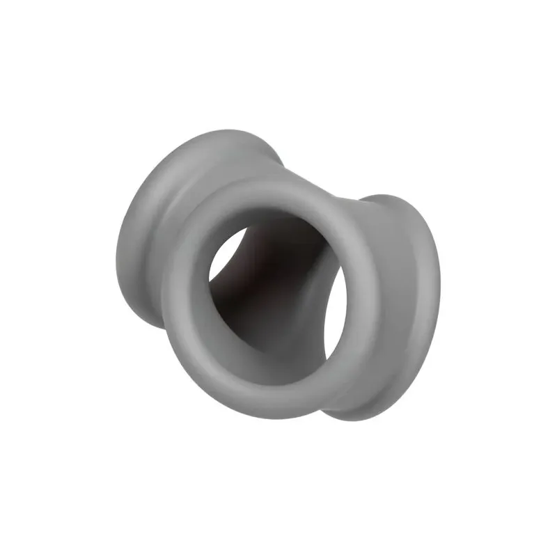 Erektionsring Alpha Precision CalExotics grau, flüssiges Silikon, Doppelring für Penis und Skrotum, Gesamtansicht