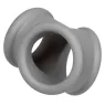 Anello per erezione Alpha Precision CalExotics grigio, silicone liquido, doppio anello per pene e scroto, vista d'insieme