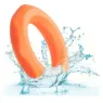 Anneau pénien CalExotics Alpha Sexagon en silicone orange, design hexagonal extensible, pour endurance et plaisir.