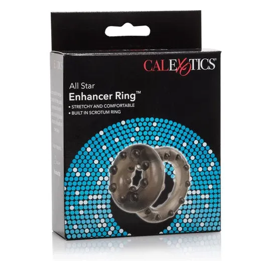 Anillo doble para pene Calexotics de TPR para erección prolongada y eyaculación retardada, accesorio íntimo discreto.