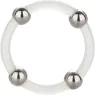 Bague en silicone perlée acier L Calexotics : anneau pénien noir avec perles d'acier inoxydable pour stimulation