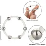 Bague pénienne XL en silicone noir avec perles en acier inoxydable Calexotics - anneau de stimulation pour hommes