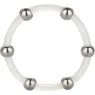 Bague pénienne XL en silicone noir avec perles en acier inoxydable Calexotics - anneau de stimulation pour hommes