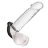Bague musculaire Alpha Noir CalExotics en silicone liquide noir avec perles de stimulation, anneau pénien ajustable.