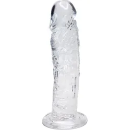 Realistischer transparenter Dildo ALIVE 19,3 cm mit Adern - Gesamtansicht