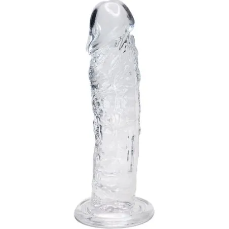 Dildo realistico trasparente ALIVE 19,3 cm con dettagli venosi - vista generale