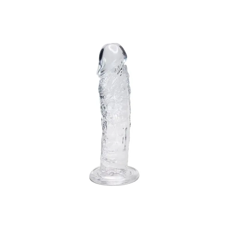Gode réaliste transparent ALIVE 19,3 cm avec détails veineux - vue d'ensemble