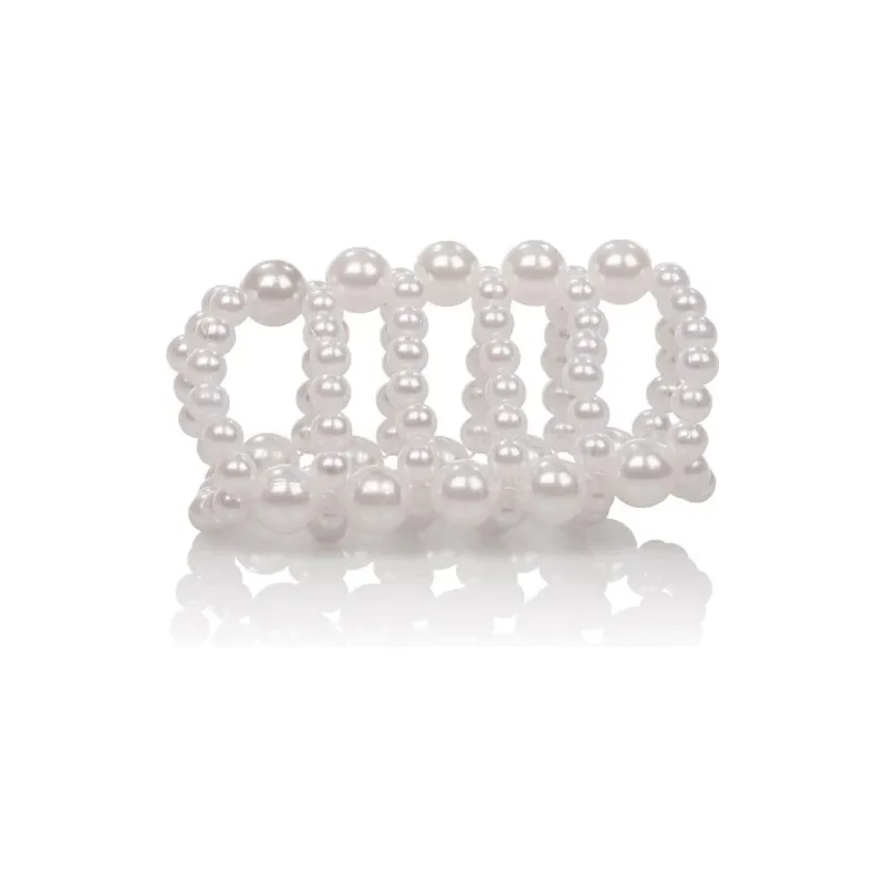 Bague perle large Calexotics en ABS, diamètre 4 cm, perles stimulantes pour massages intimes.