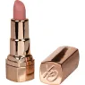 Massaggiatore personale a forma di rossetto ricaricabile Calexotics in silicone rosa tenue, discreto.