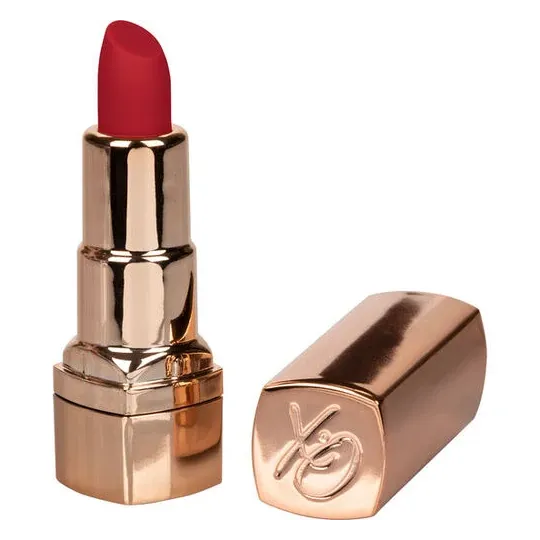 Masseur vibrant rechargeable rouge CALEXOTICS au format rouge à lèvres discret, 10 modes de vibration.