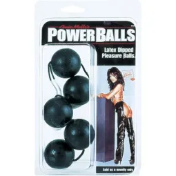 Boules Power Anal CALEXOTICS noires, lot de 5 boules de 3 cm avec cordon pour exercices de Kegel