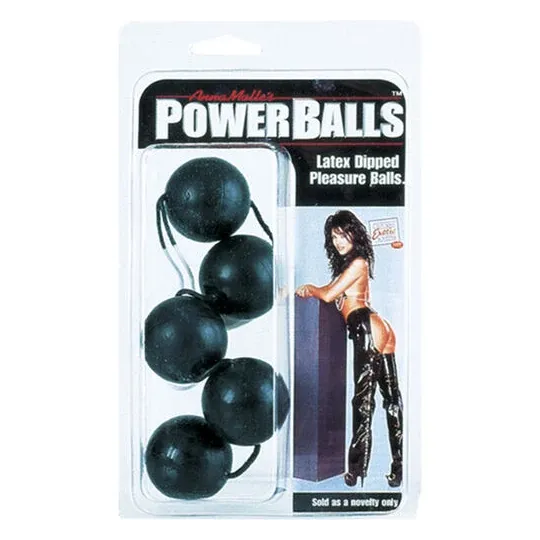 Boules Power Anal CALEXOTICS noires, lot de 5 boules de 3 cm avec cordon pour exercices de Kegel