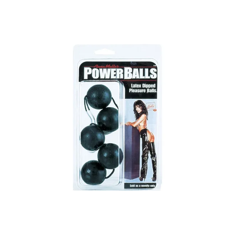 Boules Power Anal CALEXOTICS noires, lot de 5 boules de 3 cm avec cordon pour exercices de Kegel
