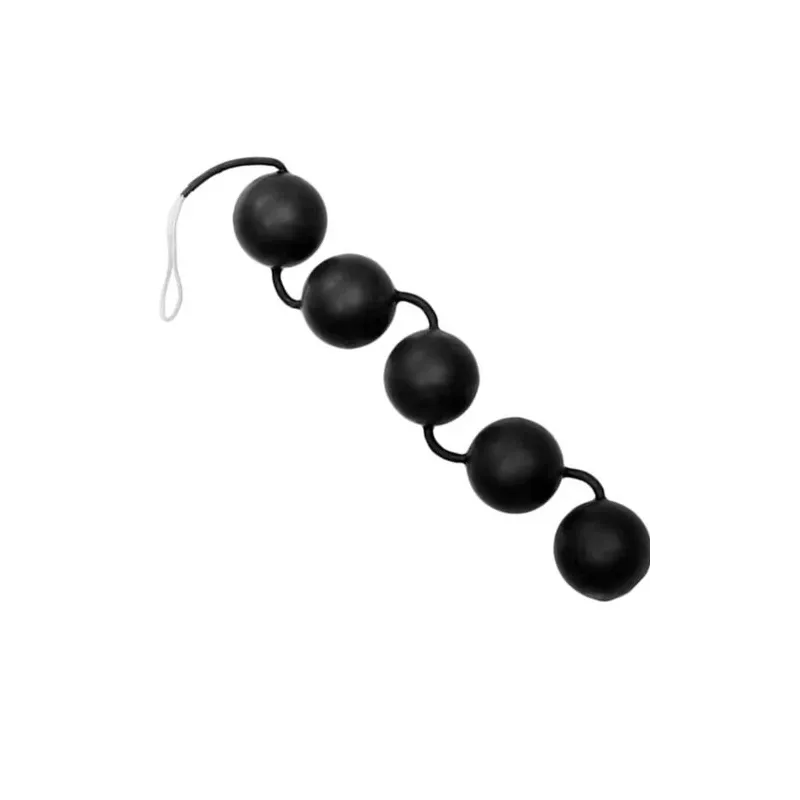 Boules Power Anal CALEXOTICS noires, lot de 5 boules de 3 cm avec cordon pour exercices de Kegel