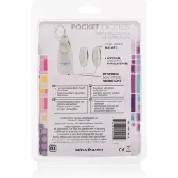 Balles vibrantes duo argentées CALEXOTICS, multi-vitesses en ABS pour stimulation sensuelle.