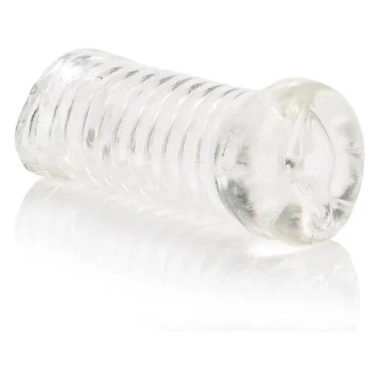 CALEXOTICS Basic Essentials tight pussy masturbator, soft TPR flesh tone, with ribbed shaft for intense stimulation.
