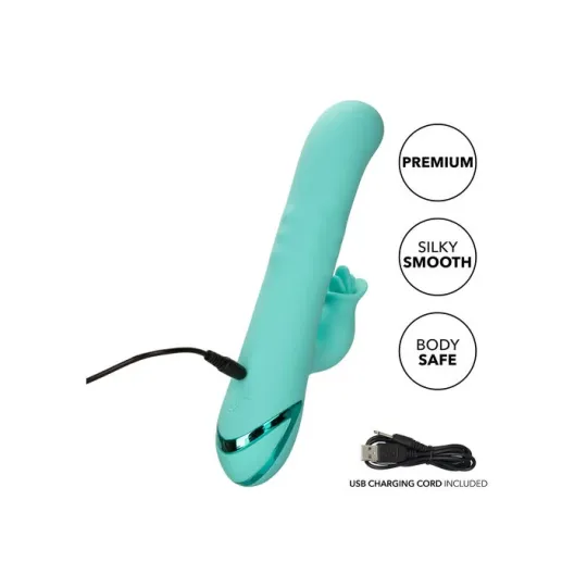 Calexotics coniglio vibrante rotante verde chiaro silicone ricaricabile