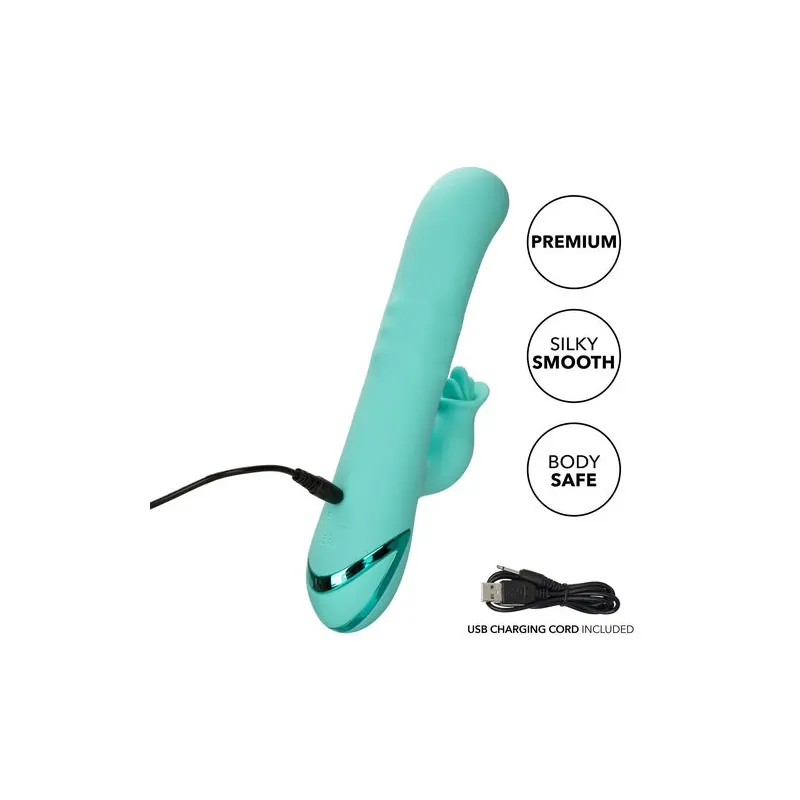 Calexotics coniglio vibrante rotante verde chiaro silicone ricaricabile