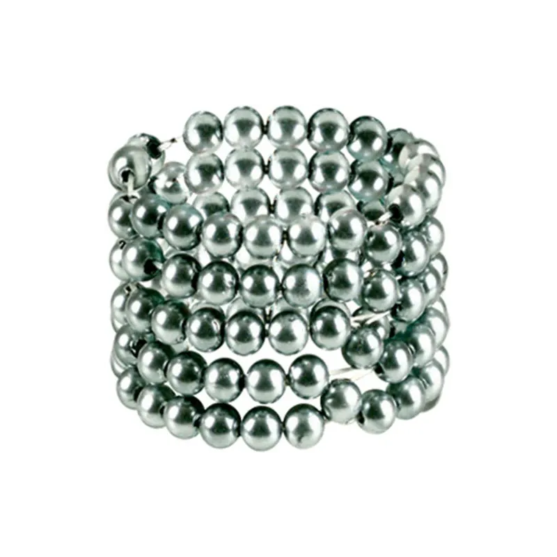 Anneau pénien CALEXOTICS avec 5 rangées de perles stimulantes en TPR noir, pour massage et maintien de l'érection.