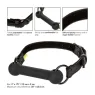 Black adjustable bar gag by CALEXOTICS with vegan leather strap and adjustable buckles for BDSM play.