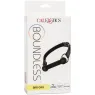 Black adjustable bar gag by CALEXOTICS with vegan leather strap and adjustable buckles for BDSM play.