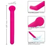 Masseur clitoridien CalExotics Bliss rose en silicone liquide avec tête flexible et 10 vibrations.
