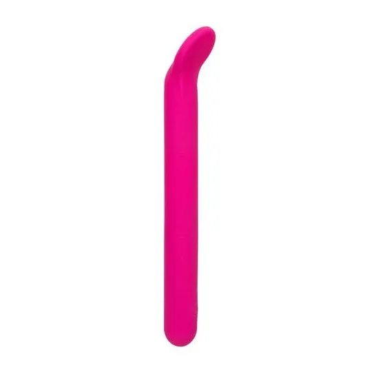 Masseur clitoridien CalExotics Bliss rose en silicone liquide avec tête flexible et 10 vibrations.