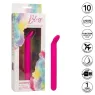 Masseur clitoridien CalExotics Bliss rose en silicone liquide avec tête flexible et 10 vibrations.