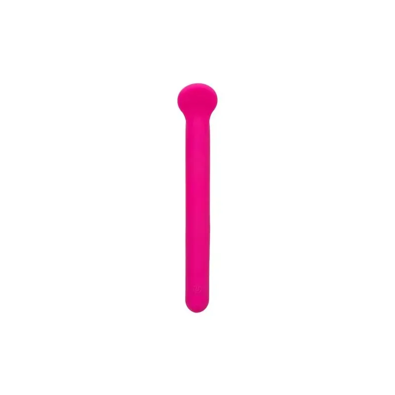 Masseur clitoridien CalExotics Bliss rose en silicone liquide avec tête flexible et 10 vibrations.