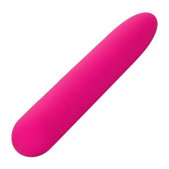 Vibratore rosa CalExotics Bliss Vibe in silicone liquido con 10 velocità progressive.