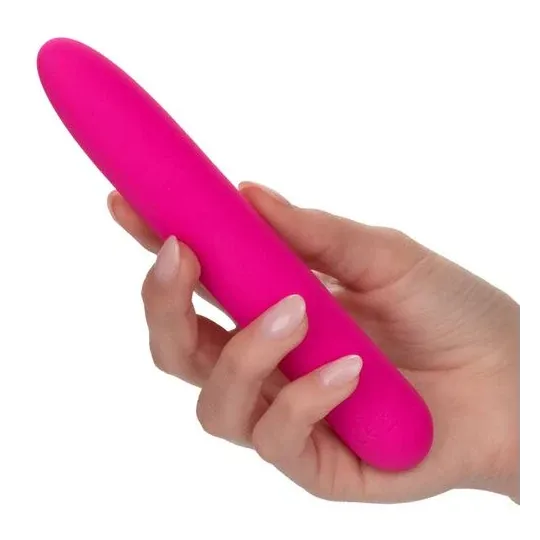 Vibratore rosa CalExotics Bliss Vibe in silicone liquido con 10 velocità progressive.