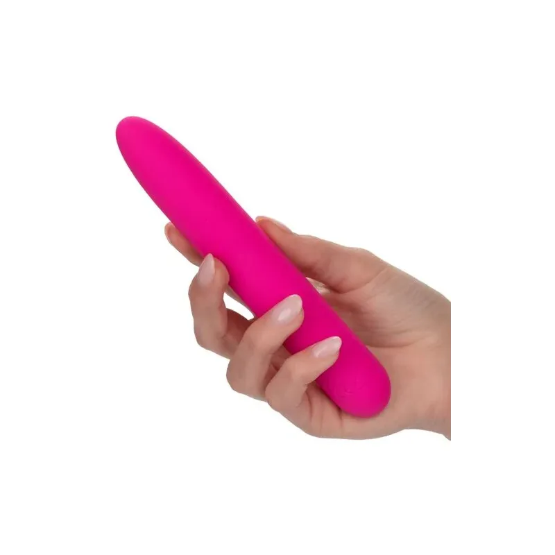 Vibratore rosa CalExotics Bliss Vibe in silicone liquido con 10 velocità progressive.