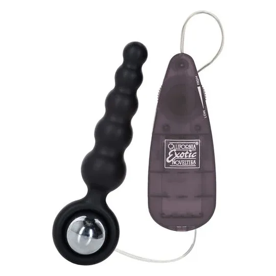 Stimulateur anal CALEXOTICS Booty Call noir compact en silicone avec télécommande filaire