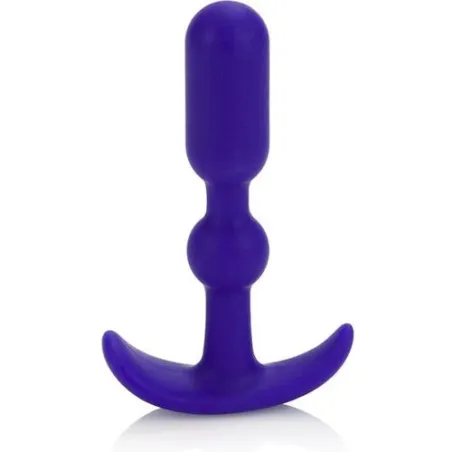Progressive anal dilator CALEXOTICS Booty Call Booty Teaser in blue with safety stopper for gentle anal training