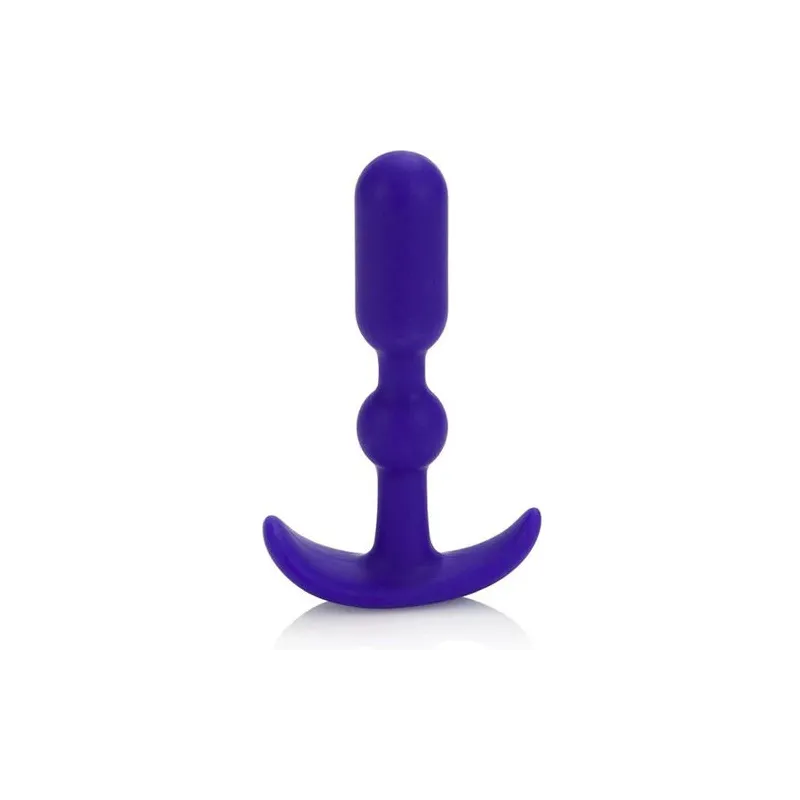 Progressive anal dilator CALEXOTICS Booty Call Booty Teaser in blue with safety stopper for gentle anal training
