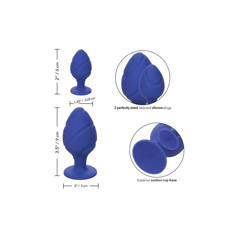 Vorderansicht des Analplugs Calexotics Cheeky lila, weiches Silikon mit Füßchen und Saugnapf.