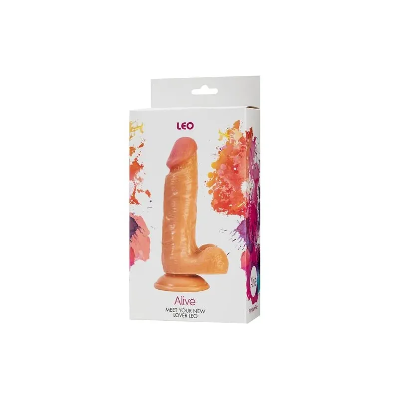Gode réaliste LEO 17 cm teinte chair ALIVE avec ventouse pour stimulation anale ou vaginale - jouet sexuel réaliste