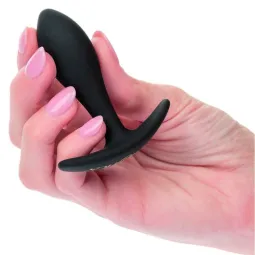 CalExotics Boundless Slim Plug : plug anal en silicone flexible, forme effilée pour débutants, poignée de retrait facile.