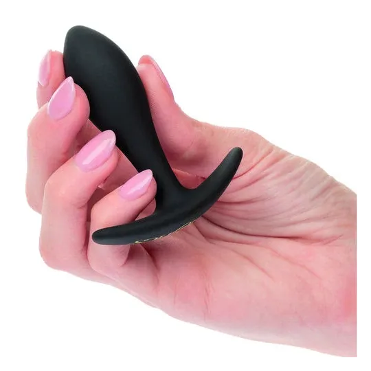 CalExotics Boundless Slim Plug : plug anal en silicone flexible, forme effilée pour débutants, poignée de retrait facile.