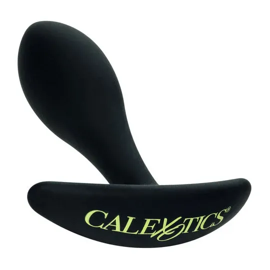 CalExotics Boundless Slim Plug : plug anal en silicone flexible, forme effilée pour débutants, poignée de retrait facile.