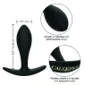 CalExotics Boundless Slim Plug : plug anal en silicone flexible, forme effilée pour débutants, poignée de retrait facile.