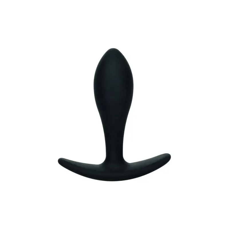 CalExotics Boundless Slim Plug : plug anal en silicone flexible, forme effilée pour débutants, poignée de retrait facile.