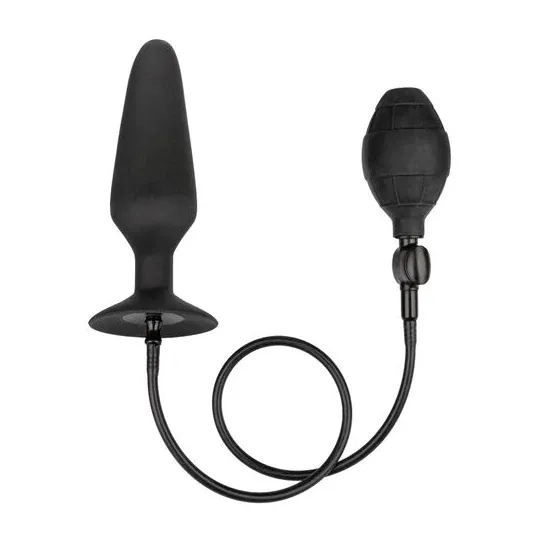Bouchon gonflable en silicone XL CalExotics, plug anal gonflable avec pompe et tuyau amovible, base ventouse